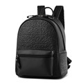 Edgy Embossing Korean Style Simple Zipper Backpack Women Preppy Style Daypack Designer Packsack Solid Color Bag