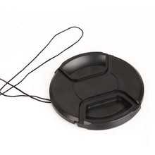 67mm Black Plastic Center Pinch Snap on Cap Cover LOGO Anti lost Rope for Nikon 67