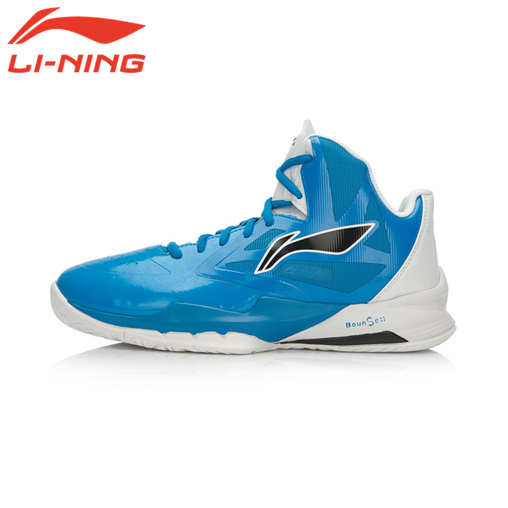 Фотография LiNing Sports Outdoor Plus Size Thick Soled Basketball Shoes Fashion Blue Zapatillas De Basquet Hombres Shock Absorbing for Men