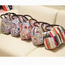 New 2015 Fashion Cartoon Lady Women Handbags lunch box bag Character Animal prints Candy color bags Polyester