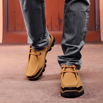 2015 новых людей высокое качество походы кожаные ботинки, Мужские анти-меховой небуксующий уличной обуви, Гора восхождение обувь для мужчин, Большой размер : 39 - 46