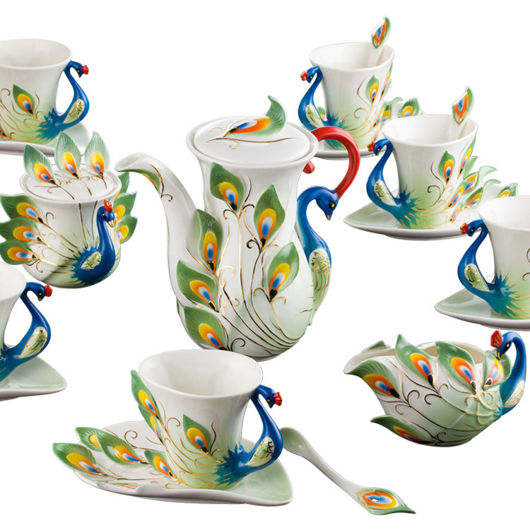 Drinkware setleri kahve fincanı seti 21 adet setleri yüksek sınıf