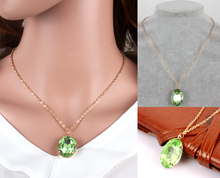 chain necklace glass gemstone pendant necklace new fashion choker women jewelry 1650