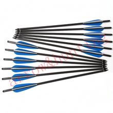 12pcs 17 hunting crossbow arrow and 6pcs silver arrow head archery bow arrow with carbon shaft