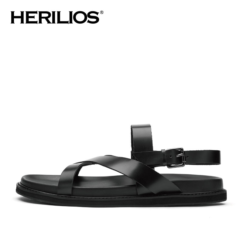2016 Summer Herilios Men Leather Reel Ist Flat Rome Sandals