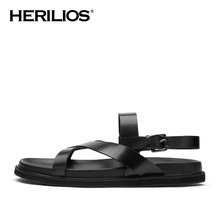 2016 Summer Herilios Men Leather Reel-Ist Flat Rome Sandals