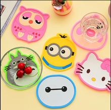 ETYA Hot sales! cute cartoon cup mat Silicone Coaster Coffee Table Cup Mats Pad Placemat Kitchen Accessories