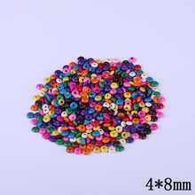 4mm*8mm Multi Color Natural Wooden Abacus Beads 600pcs/Lot Straight Hole Flat Beads For Kids DIY Jewelry Making Decoration Hot