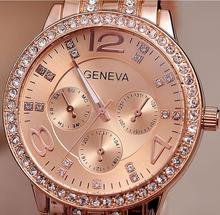 Geneva Rhinestone Watches Korrs Diamond Quartz Wristwatches Gift Items Reloj Mujer Ladies Girls Dress Bracelet Watch Gold Steel