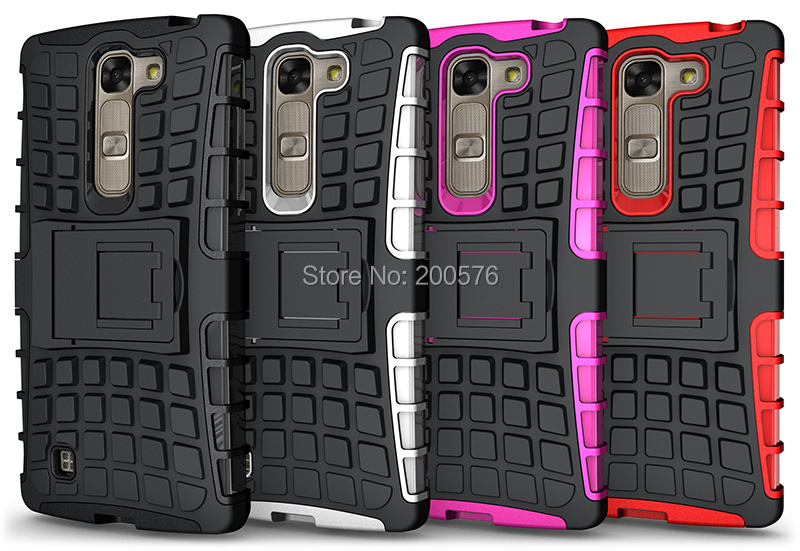 TPU PC Heavy Duty armor stand case For LG G4C Magna case with stand Protective Skin