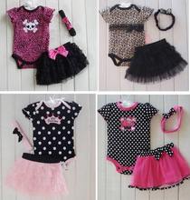 2015 New Fashion Baby Clothing Set Carters Baby Girl Sets Romper Tutu Skirt Headband Newborn bebe