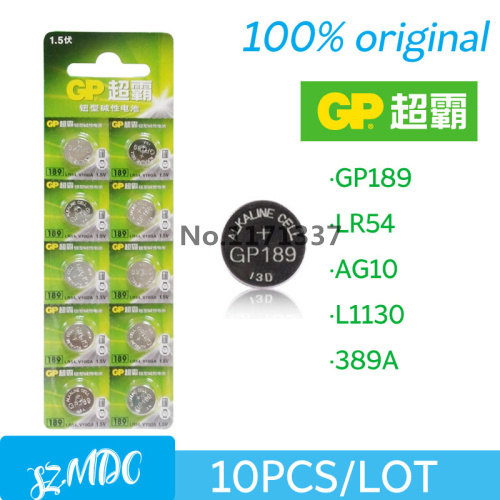 High Quality Original GP LR54 189 AG10 L1131 SR1130 G10 V10GA 389 Alkaline Button Cell Coin