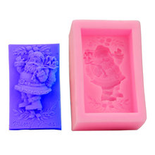 New 3D Santa Claus Silicone Cake Molds Non-Stick Sugar Jelly Jello Fondant Ice Soap Moulds Kitchen Accessories