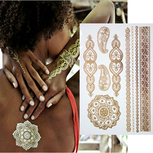 gold tattoo sex products necklace bracelets tatoo metal temporary tattoo women flash tatoo metalic fake gold silver tattoos