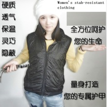 Women’s covert stab service hard self-defense vest vest jacket Slim PU leather protective coat