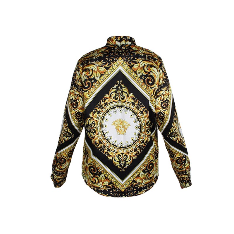 Long Sleeve Luxury Mens Fancy Shirts Newest Unique Brand Baroque Royal Men Gold Print 3D Floral Shirt Camisas Hombre Masculino (4)