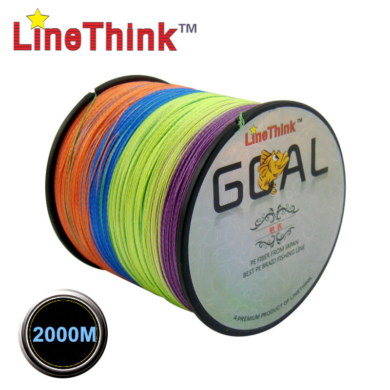 2000M LineThink Brand GOAL Best Quality Multifilament 100% PE Braided Fishing Line Fishing Braid Free Shipping