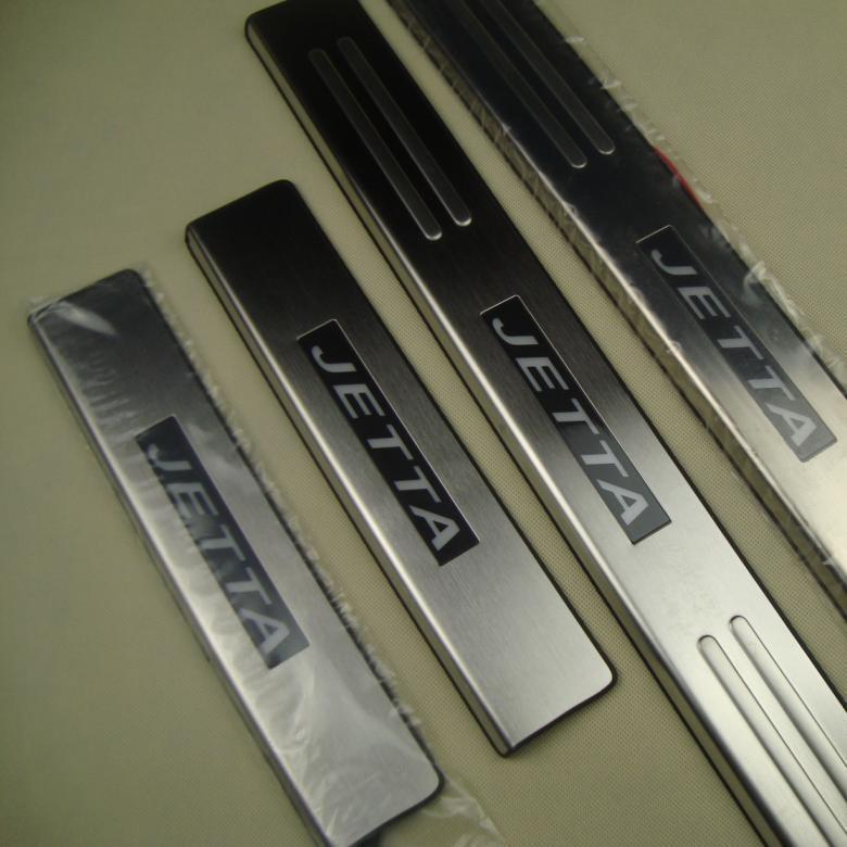 CHROME STAINLESS STEEL LED Blue Illuminated DOOR SILL ENTRY GUARD Scuff PLATE Volkswagen JETTA Free Gift