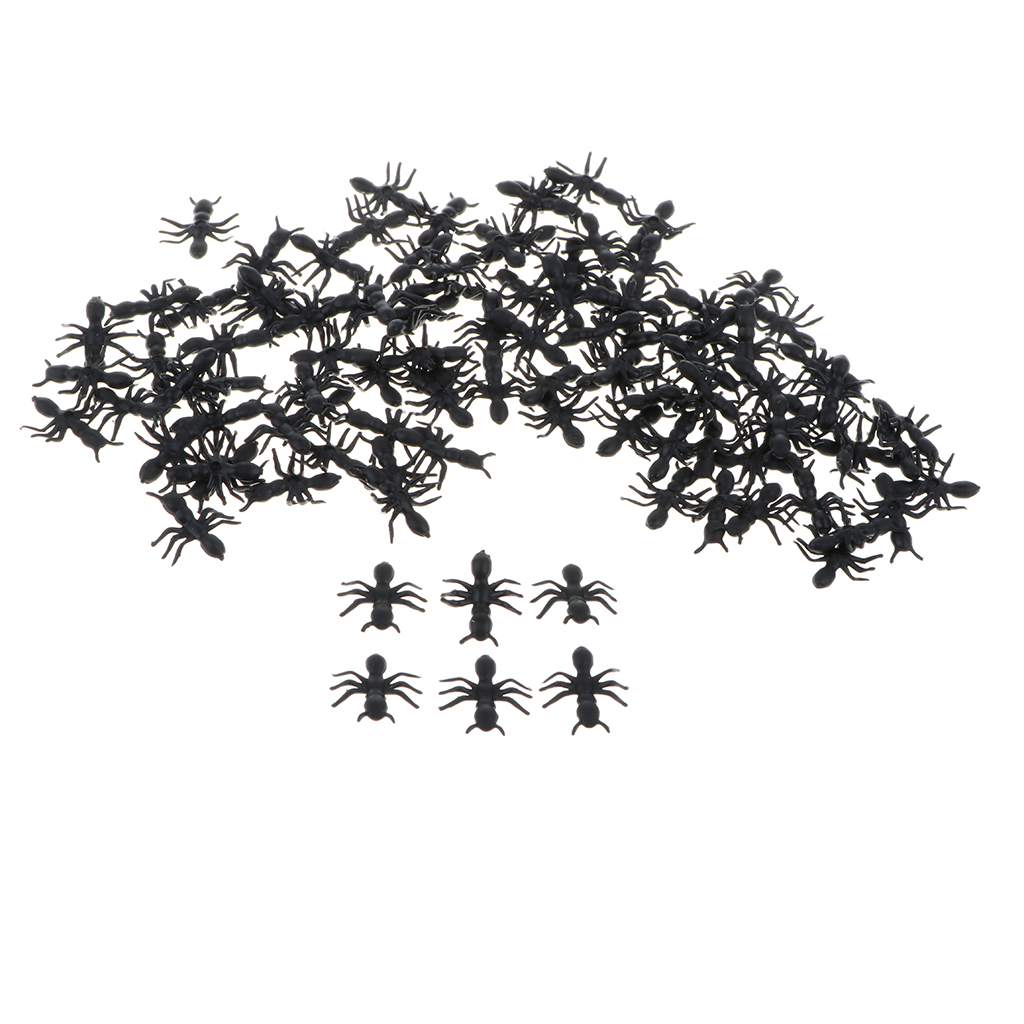 3 Colors 300 Pcs Plastic Ants Realistic Ants Plastic Fake Ant Fake Black Ant Toy for Halloween Party Props Pranks