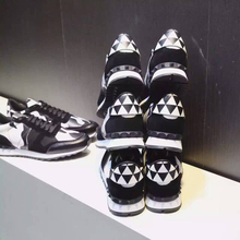 fashion camouflage brand valentine classic black and white patchwork espadrilles women casual shoes loafers plus size