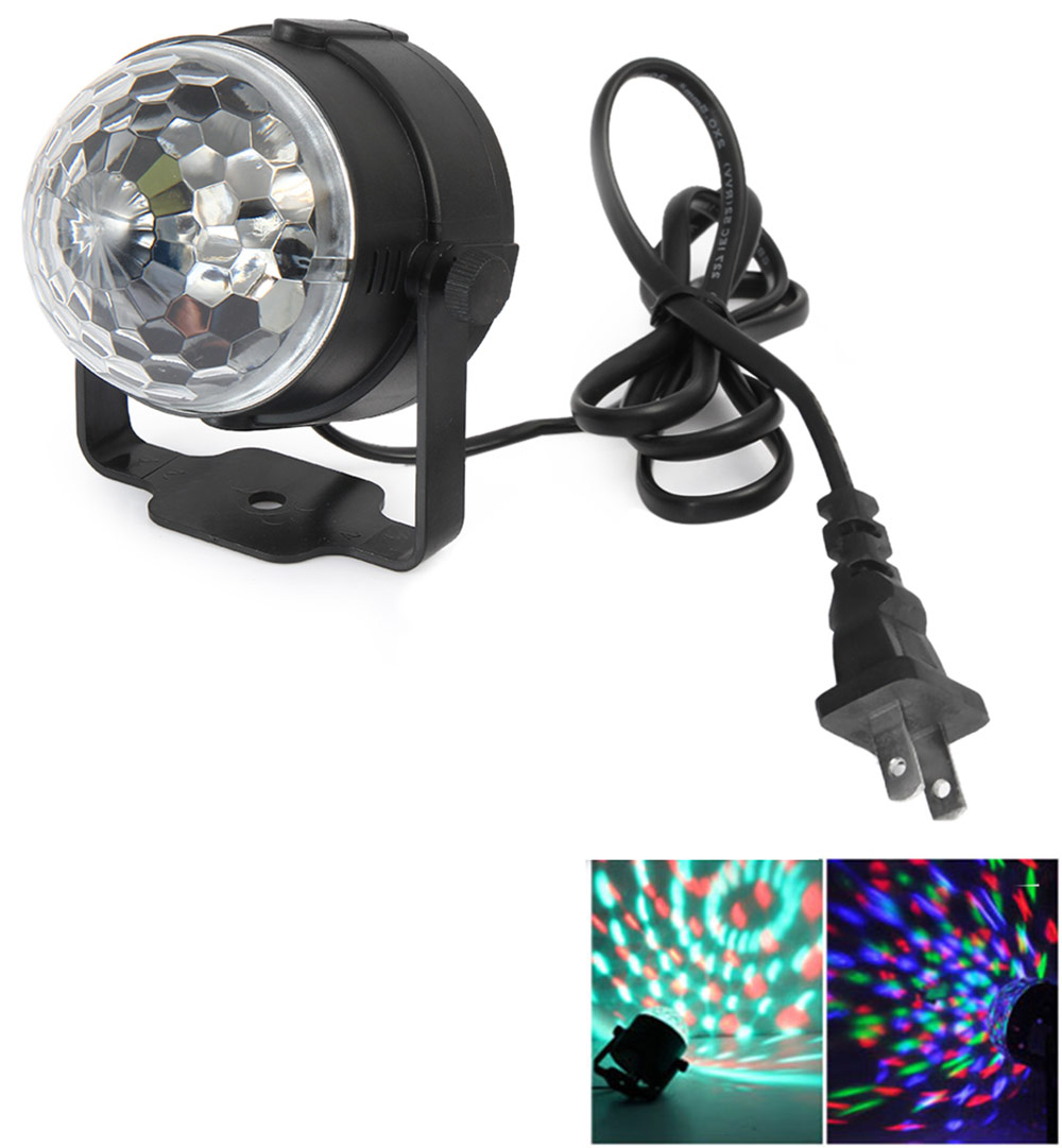 New Arrival Mini RGB LED Crystal Magic Ball Stage Effect Lighting Lamp Party Disco Club DJ Bar Light Show 100-240V US/EU Plug