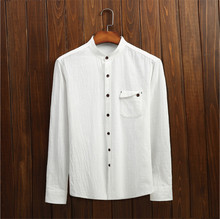 The New Arrival Fashion 2015 High Quality Brand Casual Dress Shirt Men’s Leisure Pure Color Long Sleeve Shirt Men