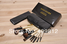 Wholesale New arrival Bobi cosmetic Makeup Brushes makeup tool 10 Pieces+with leather Pouch Free shipping