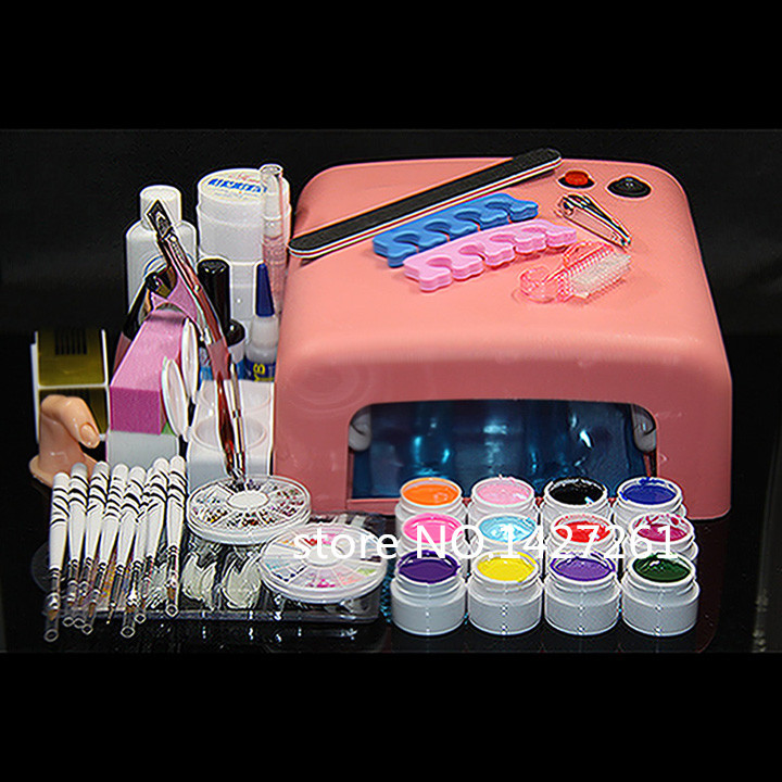 Free shipping1 Pcs Brand New shellac nail uv lamp polish kit personal