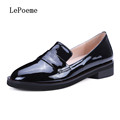 women flats genuine Leather Shoes Black Pink Fashion Loafers Shoes Round Toe Chinese Shoes Brogues Oxfords