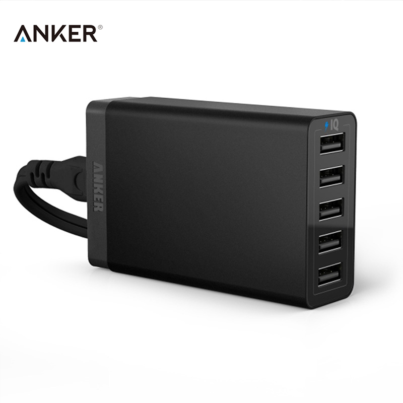 Fashion Universal Anker 40W 5V 8A Multi 5-Port Family-Sized Desktop USB Charger Wall Hub Charger For Smartphone