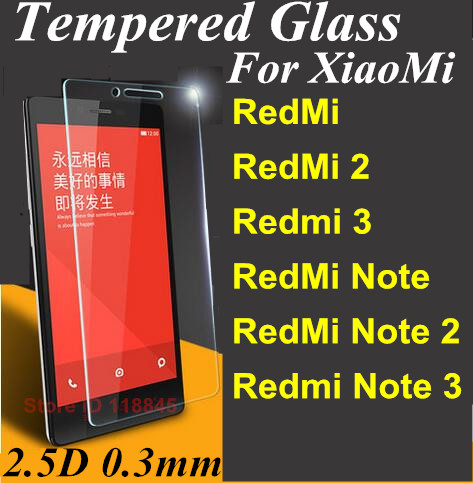 10pcs 2.5D Tempered Glass Screen Protector For Xiaomi Redmi rice Redmi2 Redmi Note RedMi Note 2 Explosion-proof protective  film