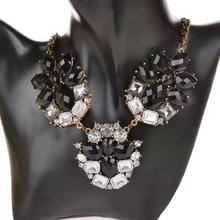 Fashion Vintage Jewelry Retro Copper Shourouk Crystal Collar Necklaces Pendants Acrylic Flower Statement Collar Necklace women