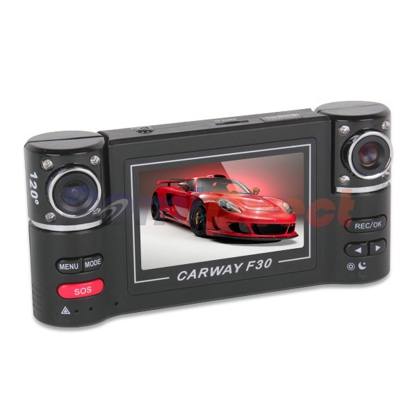 2014 New 2.7 inch LCD F30 DVR Wide Angle Dual Lens Car DVRs G-Sensor Car Black Box Dual Camera Night Vision With Remote Control (3)