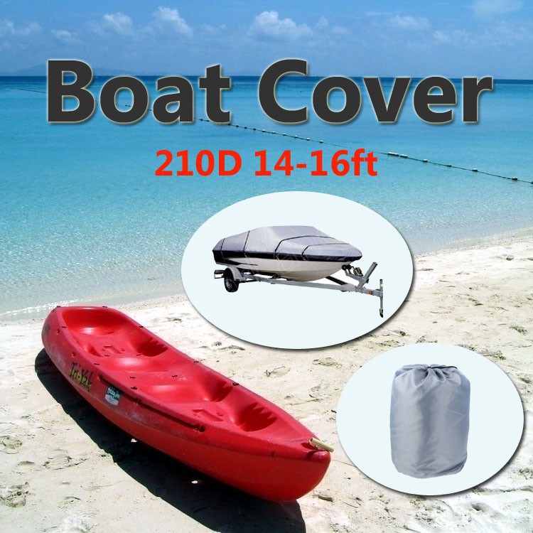 Details about 14-16ft Heavy Duty Speedboat Boat Cover Grey Waterproof UV Protected