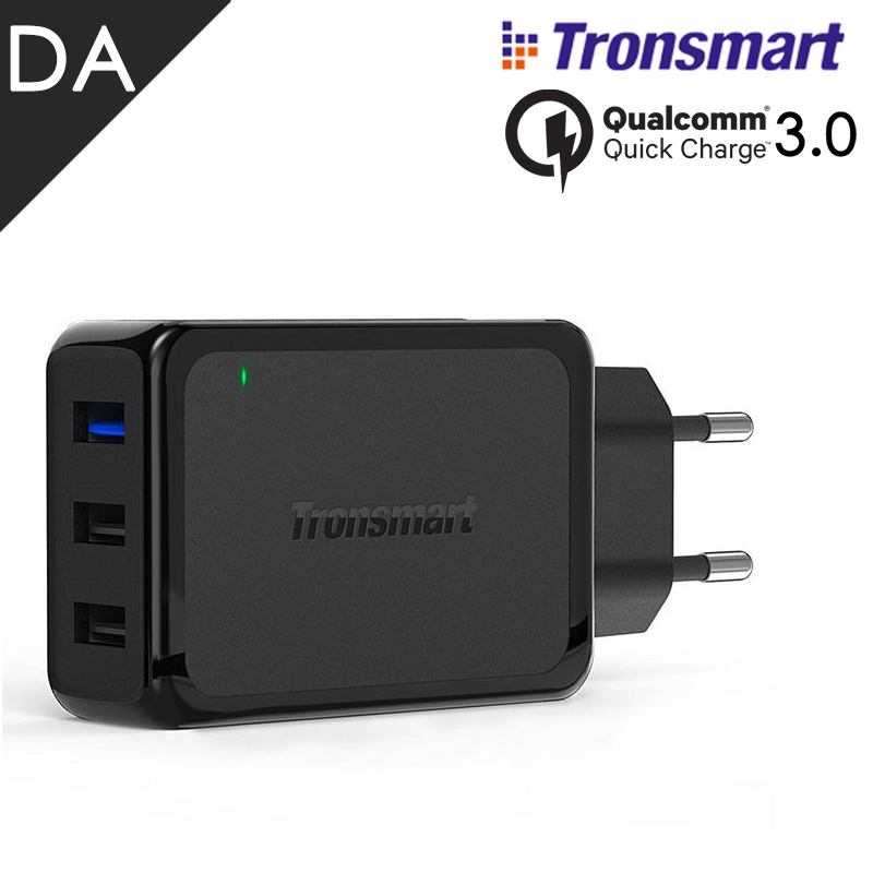 Original Tronsmart W3PTA Qualcomm Quick Charge 3.0 USB Wall Travel Charger 3 Ports 42W Quick Charger for Samsung Galaxy Xiaomi