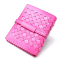 2016 New Knitting Sheepskin Short Wallet Women Stylish Genuine Leather Samll Purse Top Quality Woven Pattern