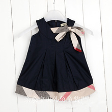 2016 Name brand baby dress summer casual baby girl clothing england style girls clothes sleeveless babi girl dress plaid