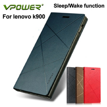 For Lenovo k900 leather case ,Vpower art case for Lenovo k900 with Sleep/Wake+free screen protector + retail packing +Free ship