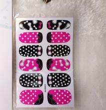 Y5213 Manicure Beauty Nail Wraps Foil Sticker Adhesive Nail Art Stickers Kawaii Serie Pink Black Polka