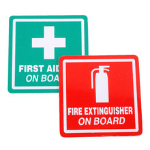 1 Pair 2″ Fire Extinguisher First Aid Decal Stickers Road Industrial Safety