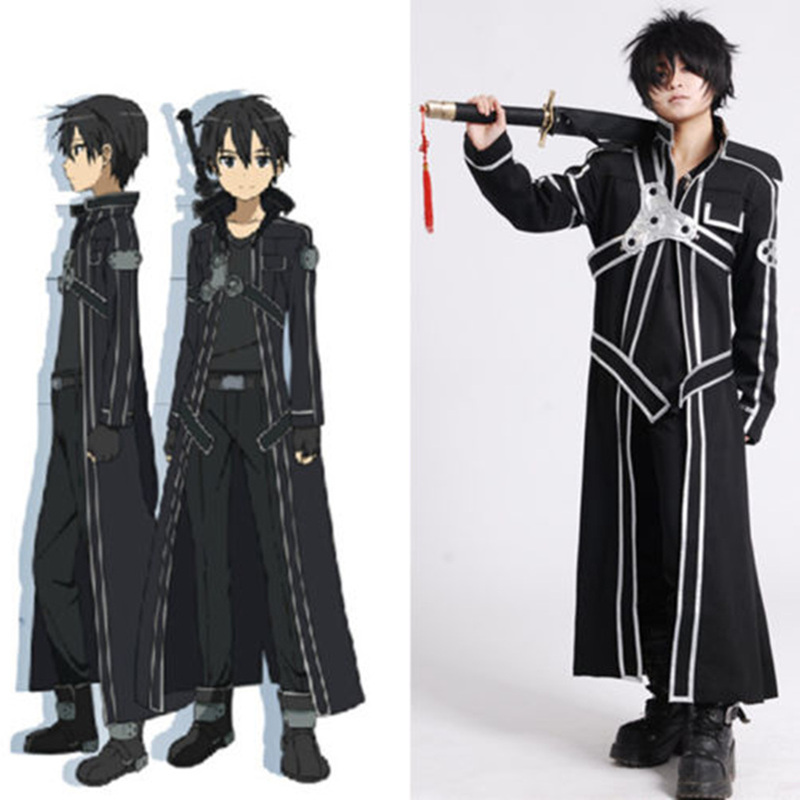 Japan Anime SAO Sword Art Kirito UPSCALE cosplay Clothes Japanese Anime Sword Art Online Kirito Cosplay Costume For Adult Men