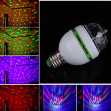 Multi-Function E27 3W Colorful Auto Rotating RGB LED Bulb Stage Light Party Lamp Disco