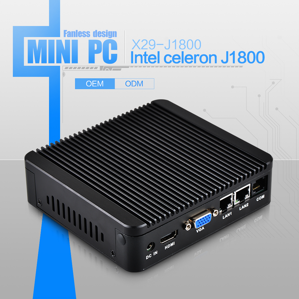 latest desktop computers thin client mini pc Intel J1800 dual lan mini computer barebone os with Celeron quad-core 2.41GHz