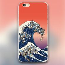 The Great Wave of Pug Design transparent case cover cell mobile phone cases for Apple iphone 4 4s 5 5c 5s 6 6s 6plus hard shell