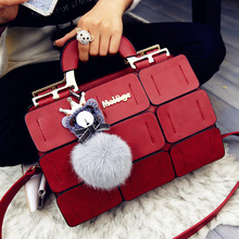 The new spring/summer 2016 women bag suture Boston bag inclined shoulder bag women leather handbags