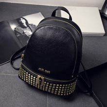 vintage casual new style leather school bags high quality hotsale women candy clutch minmin brand backpack