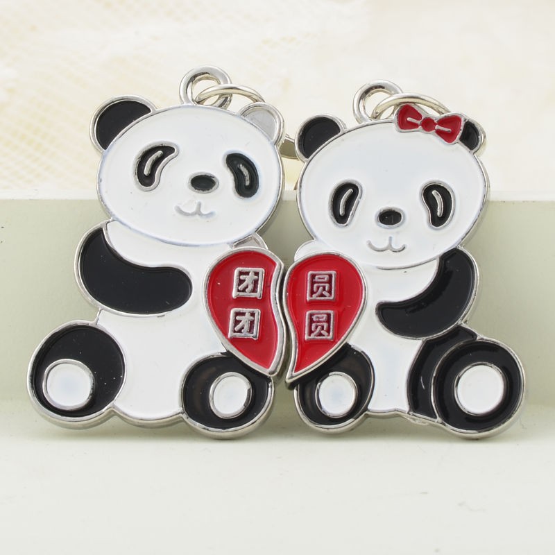 Купить 1 пара любовником подарок панда пара ключей брелок Валентина ...