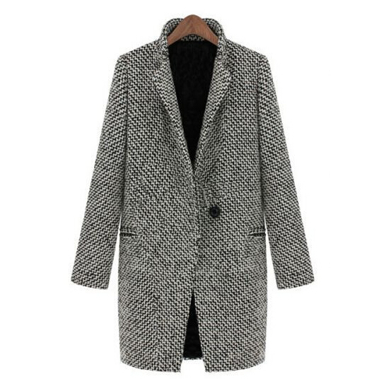 Дизайн весна / зима плащ пальто женщины серый средний длинная сверхразмерные тёплый шерсть куртка европейский пальто wt9086