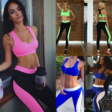 Women Athletic Gym Yoga Clothes Running Fitness Sports Bras + Compression Pants set
