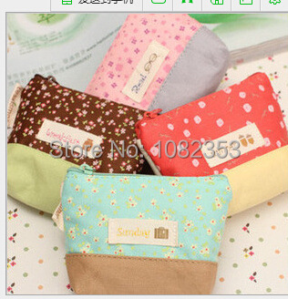 2015 flower printing with words decoration purse small lady canvas coin purse MINI women change wallets lady cloth bags
